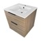 24 Inch Walnut Floating Bathroom Vanity, Ceramic Sink Top, 2 Drawers